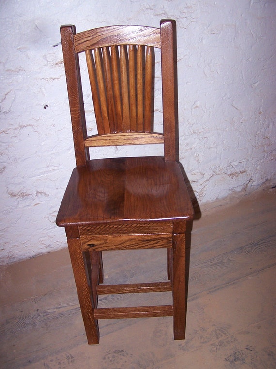 Reclaimed Antique Oak Swivel Bar Stools by BarnWoodFurniture