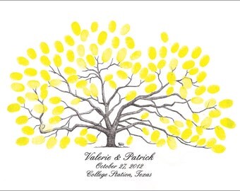 Thumbprint Tree Wedding Guest Book Texas A&M Century Oak Aggie Wedding
