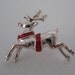 Reindeer Tie Tack Silver Red Vintage