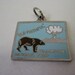 Wyoming Charm Enamel Silver Blue Green Two Sided Vintage