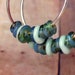 Silver Hoop Earrings with Aqua Blue Green Lampworked Glass Rings - Stocking Stuffer - Under 15 - Free Shipping - Secret Santa