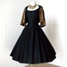 vintage 1950's dress ...dior inspired GIGI YOUNG new york black polished corset seams full skirt cocktail party dress m l
