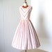 vintage 1950's dress ...fabulous SPORTLANE DEB saks fifth avenue white red woven chevron stripes cotton full skirt pin-up sun dress