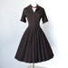 vintage 1950's dress ...classic YOUTH GUILD new york heathered cocoa wool full skirt pin-up sweater girl dress