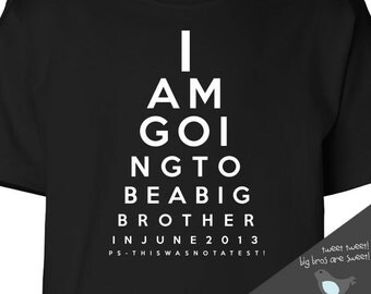 Big brother shirt funny eye chart pregnancy announcement DARK Tshirt