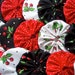 30 Miniature Mary Engelbreit CHERRY 1 Inch YO YO Fabric Applique Fascinator Barrette Trim