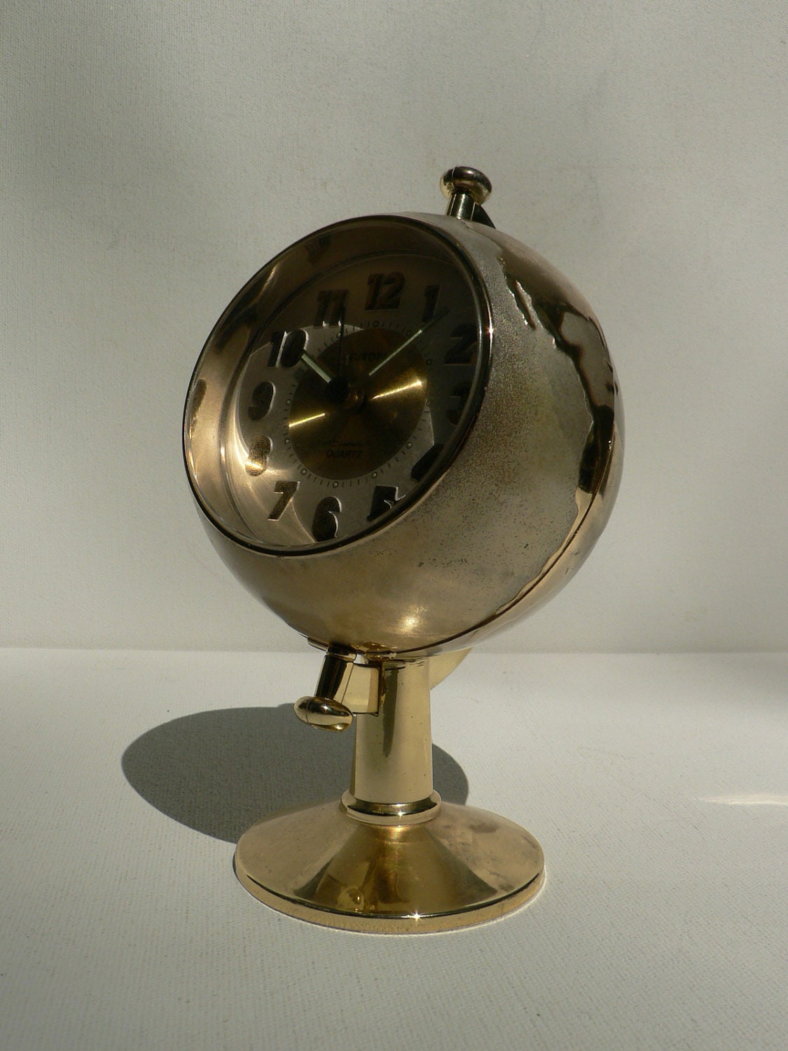 vintage german globe desk clock by Europa 1960s 70s