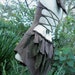 Gone with the faeries... Organic Cotton Cacao Brown Backless Hoodie Top or Mini dress with " Leaf " Green Leafy Lace Bustle...