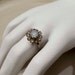 Vintage Silver rhinestone ring adjustable blue and clear