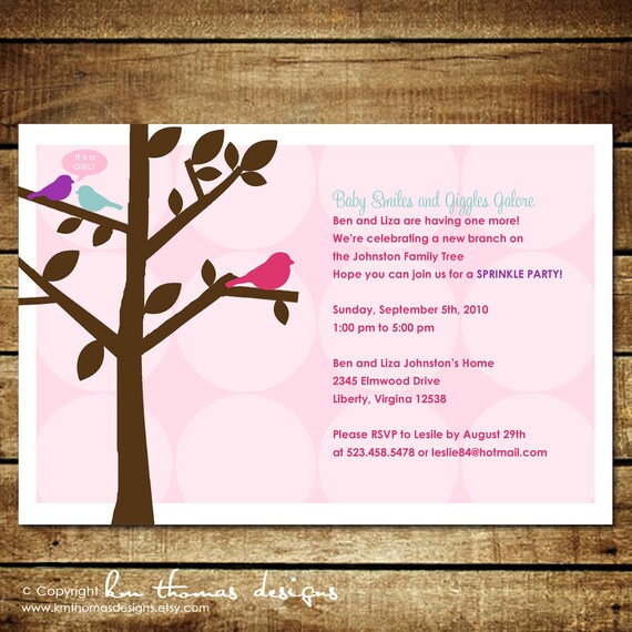 BRANCHES...Custom Printable Baby Shower Invitation...by KM Thomas Designs Il_570xn