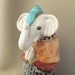 Ganesh the Elephant God Porcelain Art Vessel, Ganesha Large Jar, Zoomorphic Sculpture Figure Urn, Same Day Shipping