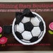 Girls Hair Accessories - Felt Hair Clip - Black And White Embroidered Boutique Felt Sports Soccer Ball Hair Clippie