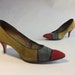 Vintage 1960s Shoes // The Art Gallery Bold Color Block Heels Size 7.5