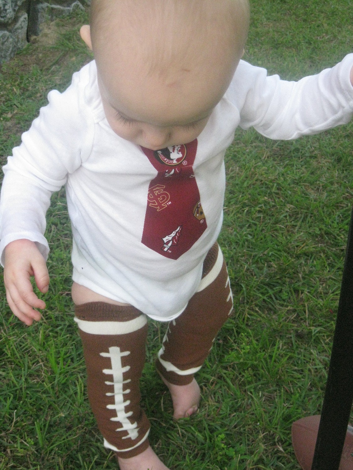 Baby Boy Football Tie OnesieFSU SeminolesCollegiate Tie Tee