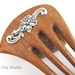 Curly Koa Wood Nefertari Hair Fork Silver flower and Vines 4 Prong Lilli Grahtoe Handmade