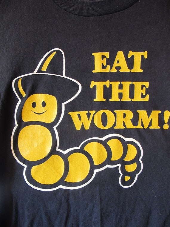 vintage-1970s-eat-the-worm-t-shirt-monte-alban-by-downhomevintage