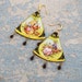 Shield Earrings - Colonial Courtship Recycled Tin Earrings 3 - Views from a Tin Collection