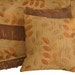 Copper Leaves Pillow, Textured Throw Pillow, Iridescent, Brown Green, Orange, Rust, Contemporary Pillow Cover, 18x18