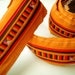 Lisu Textile, Lisu Fabric, hmong, hmong fabric, hill tribe, quilt, embroider, orange, brown, craft, fabric, textile, garment, stripe, iammie