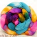 Blue Face Leicester Wool Roving Hand Painted Combed Top Spinning or Felting Fiber - 4.4 oz - PAPEL PICADO
