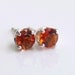 Citrine Stud Earrings Sterling Silver November Birthstone 4mm