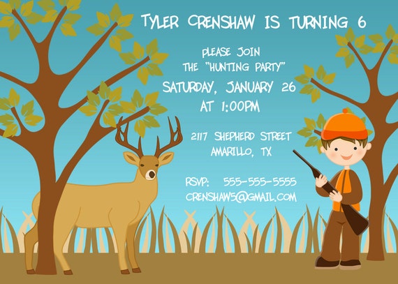 Hunting Birthday Party Invitation Printable by PhotoGreetings