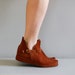 1960s shoes / suede ankle boots / Elfin Booties