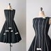 1950s dress / plaid 50s party dress / White Tie dress