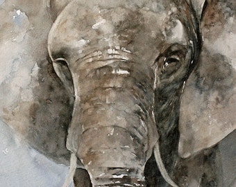 original art painting elephant PRINT Large PRINT elephant art print elephant print Watercolor Painting elephant home watercolour boy 11x14