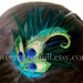Peacock Feather Headband - MELANGE - Dark Teal and Peacock Feather - Choose Headband or Fascinator Clip