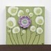 Gift for Little Girl - Flower Painting on Canvas - Green and Purple Artwork - Mini 6x6