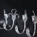 I Love You 2   Special Dinner Fork Collector set 4 Silverware Coat Hooks  American Sign Language