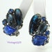 Vintage Earrings Blue Rhinestones clip on