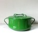 Vintage Dansk France Green Enamel Pot with Lid Mid Century