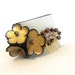 Unique wedding bracelet Gold and ivory leather bridal corsage