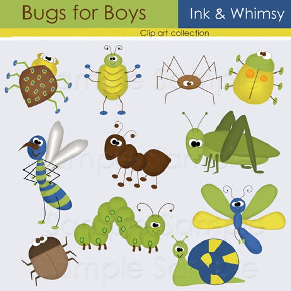 Items similar to Clipart , Bugs, For Boys , clip art, INSTANT DOWNLOAD ...