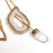 Agate Geode Lariat Necklace Rock Crystal Point Dangle Natural Gemstone Crystal Slice Necklace Fall Fashion under 100