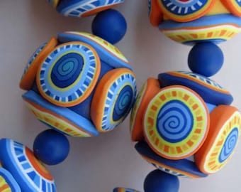 Provance-colored Polymer Clay Necklace