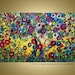 Original Fantasy Whimsical Trees Landscape Flowers Painting GARDEN of MANY FLOWERS 36x24 by Luiza Vizoli