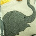 Elephant Eco Friendly Tote Linen Shoulder Bag Recycled Messenger Linen Colored Grey Yellow Adjustable Upcycled Eco Friendly
