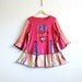 Boho Plus Size Tunic 1X 2X Fuchsia Shirt Purple Floral Orange Bell Sleeves Peasant Top Wearable Art Eco Fashion 'SABRINA'