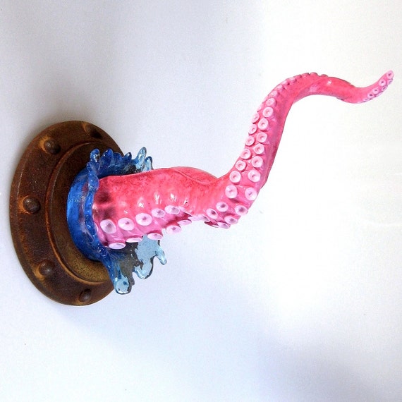 Pink Tentacle Wall Decor, Octopus arm decoration, room jewelry