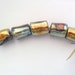 Barrel Shape Raku Fired Clay Beads - Set of 5