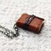 Prairie Wind - Mini Embossed Leather Wearable Book with Tea Stained Pages & Floral Fabric