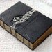 The Daydreamer - Dark Brown Leather Journal with Tea-Stained Pages & Floral Fabric