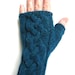 Fingerless Gloves for Women - Blue Green Heather