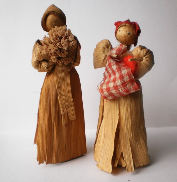 Corn Husk Dolls Appalachian Mountain Souvenir Farmhouse