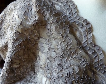 SAMPLE Alencon Lace in Mink Mocha for Bridal, Clutches, Skirts, Costumes