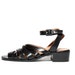 Vtg 90's Black Leather Strappy Chunk Heel Sandals 8