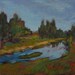 Tracy's River - Original Acrylic Oil Encaustic Landscape Painting